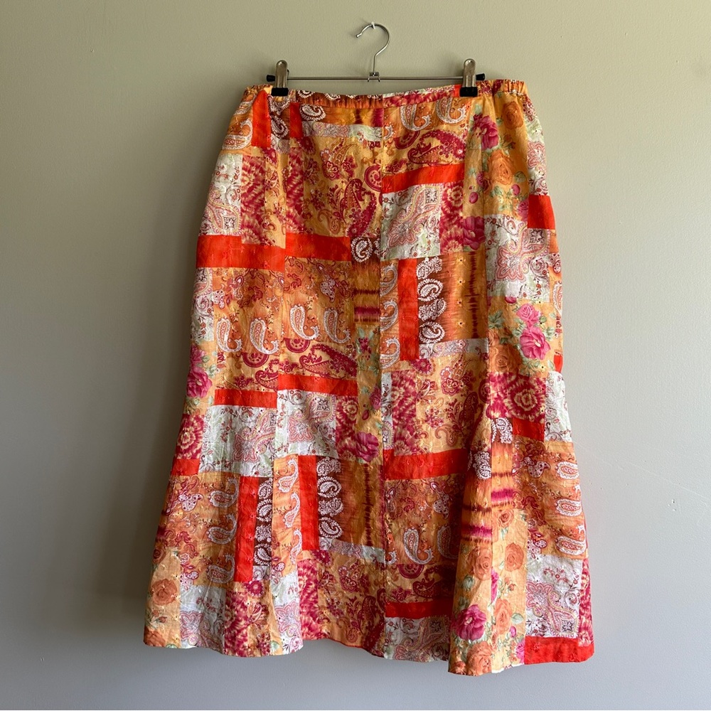 Christopher & Banks Colorful Patchwork A-Line Skirt - Picture 8 of 10